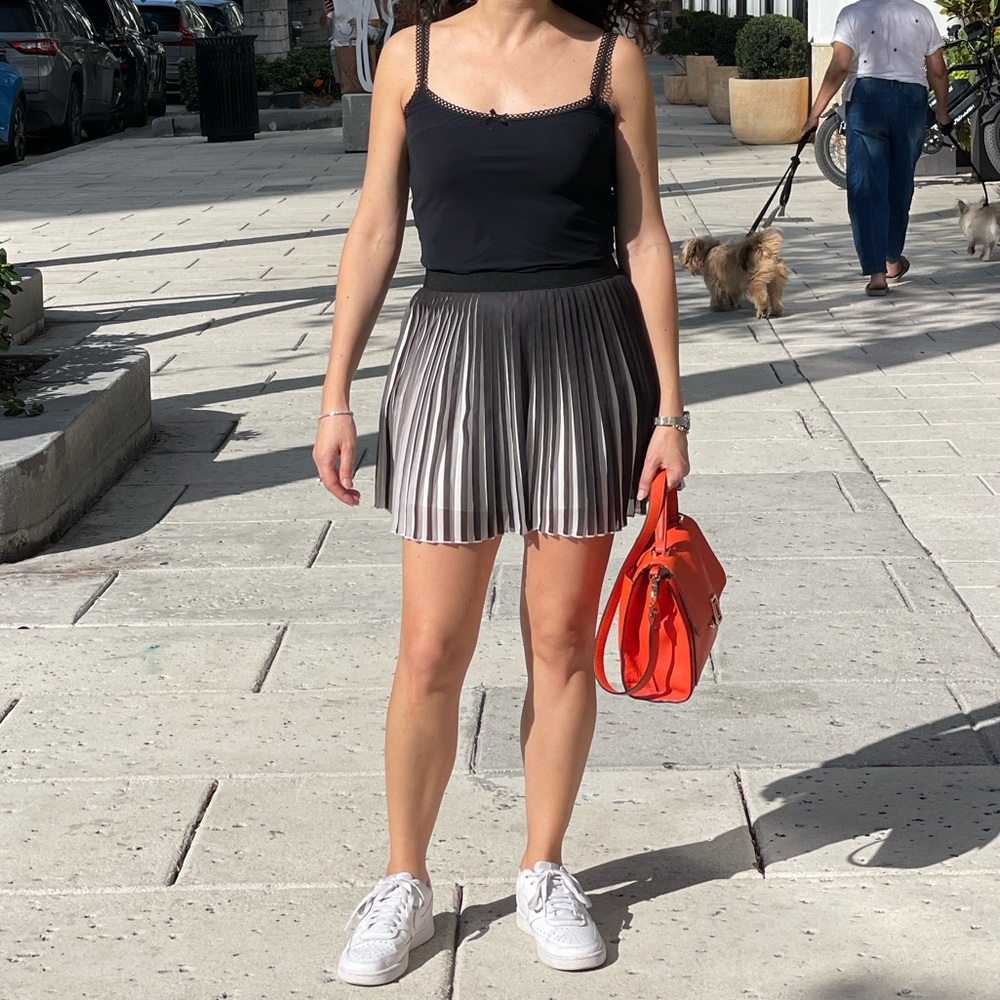 Urban Renewal Black and White Striped A-Line Skirt